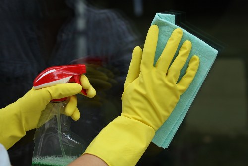 Cleaning team preparing a property for move out cleaning