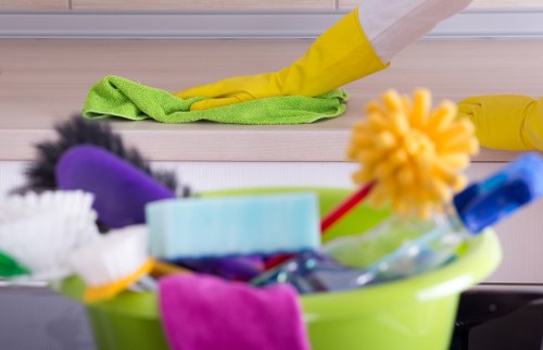 Essential house cleaning tools for floors, surfaces, and bathrooms