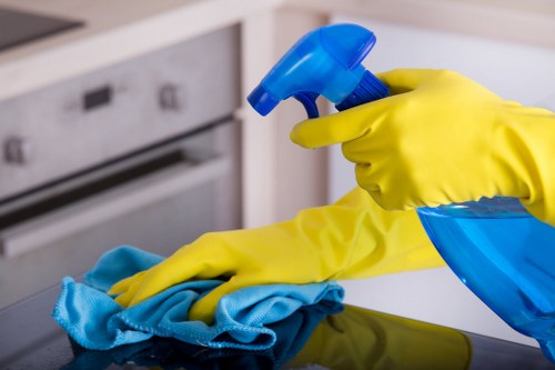 Professional upholstery cleaning equipment in use