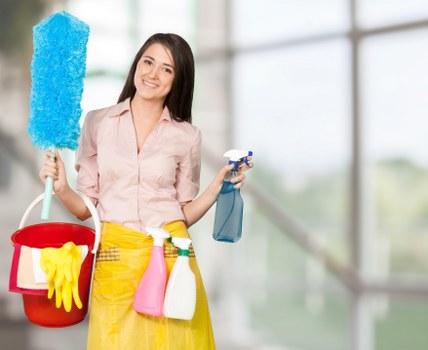 Close-up of mattress stain removal and cleaning supplies