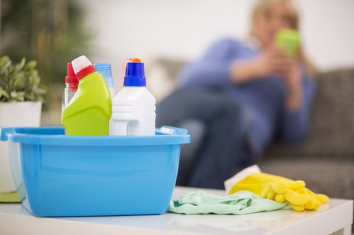 High-touch sanitizing in a communal area cleaning service